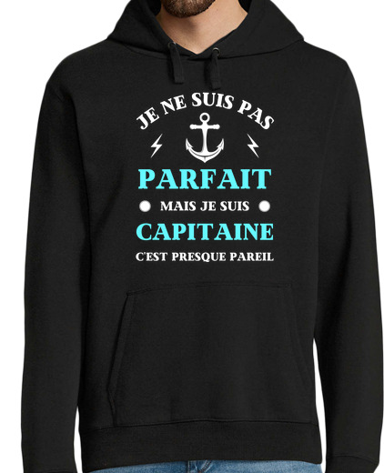 Sweat-shirt À Capuche Pour Homme pas parfait capitaine humour bateau