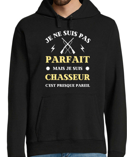 Sweat-shirt À Capuche Pour Homme pas parfait chasseur humour chasse