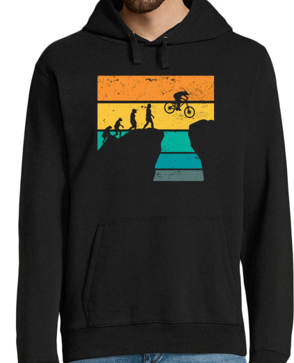 Sweat-shirt À Capuche Pour Homme vtt évolution vélo montagne