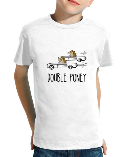 Tee Shirt Pour Enfant Manche Courte double poney