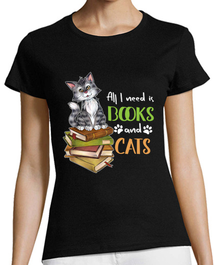 Image of all i need is books and cats
