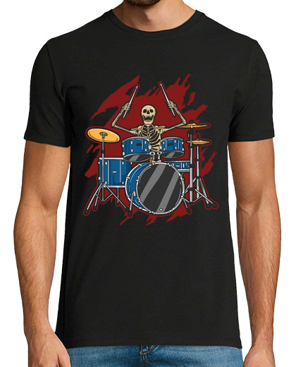 Image of skeleton drummer drummer group music rock heavy metal