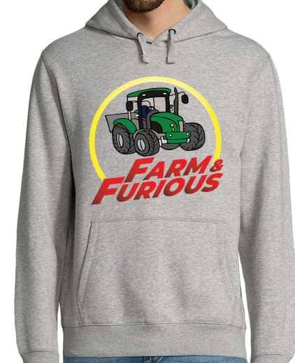 Sweat-shirt À Capuche Pour Homme Farm and Furious - Humour Tracteur