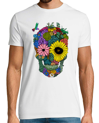 Image of color flowers skull