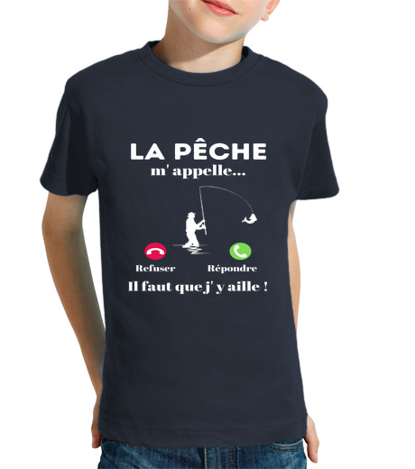 T-shirt bambino manica corta la pesca mi chiama regalo del pescatore