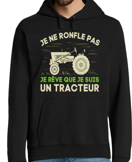 Sweat-shirt À Capuche Pour Homme je ne ronfle pas humour tracteur cadeau