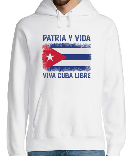 Sweat-shirt À Capuche Pour Homme cuba patria y vida cadeau de la liberté