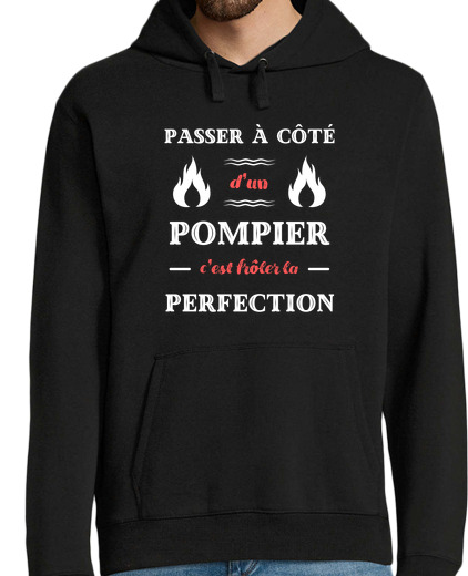 Sweat-shirt À Capuche Pour Homme perfection pompier humour pompier