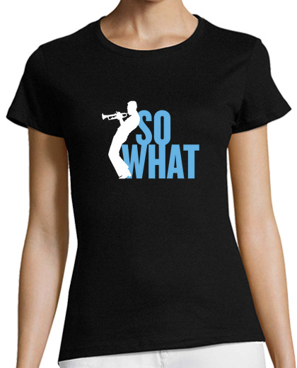 Image of miles davis so what, blue white. woman