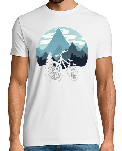 Image of silhouette mountain bike and wolf betwe