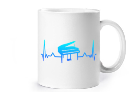 Image of piano heartbeat dad gift for pianist