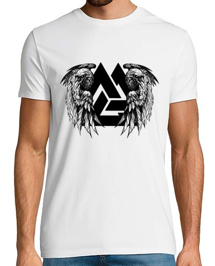 Image of viking raven and valknut symbol
