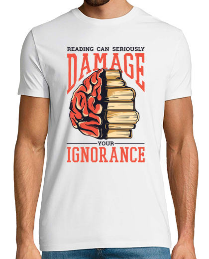 Image of reading can serously damage ignorance