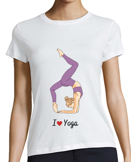Image of i love yoga - yoga practicing women's t shirt