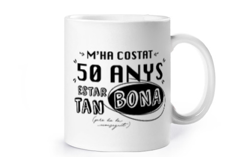 Image of tassa anniversary 50 regal ma costat dona regala valencià