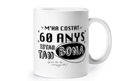 Image of tassa anniversary 60 regal ma costat dona regala valencià