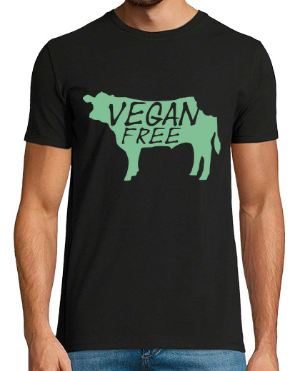 T-shirt uomo manica corta t-shirt vegan free bite cow per mangiare erbe