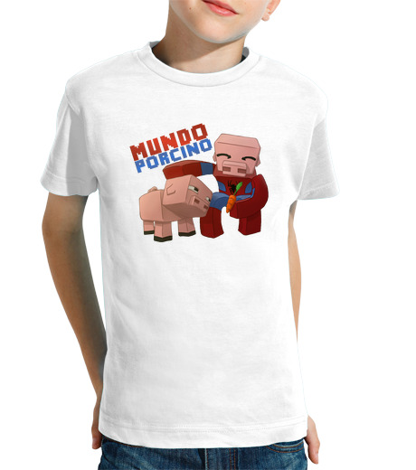 T-shirt bambino manica corta mondo maiale