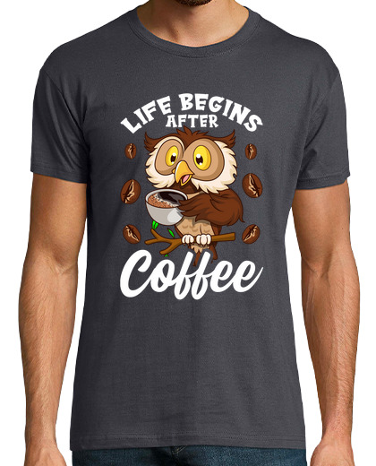 Image of life begins after coffee coffee owl caffeine work in english