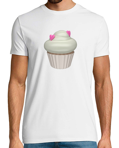 Image of strawberry cupcake white shirt and cream