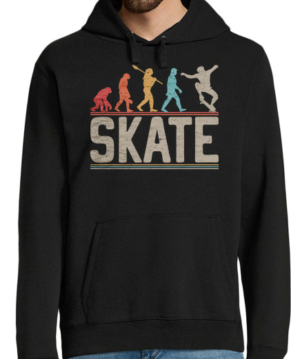 Sweat-shirt À Capuche Pour Homme skateboarder évolution planche à roulet