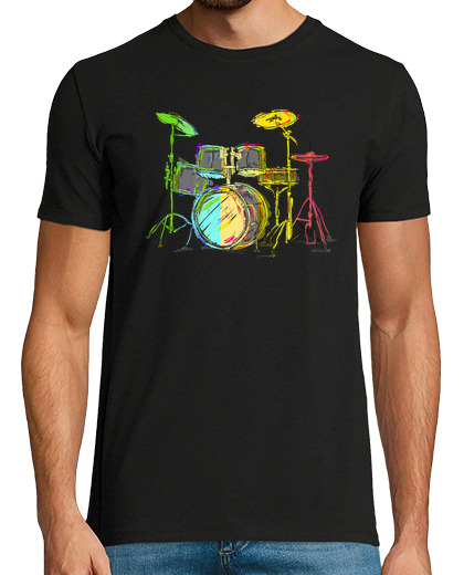 Tee Shirt Homme Manche Courte nouveauté rétro nostalgique batteur accordéoniste bassoniste humoristique joueur de timbale instrume