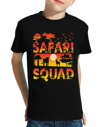 T-shirt bambino manica corta safari squad zoo animali africani