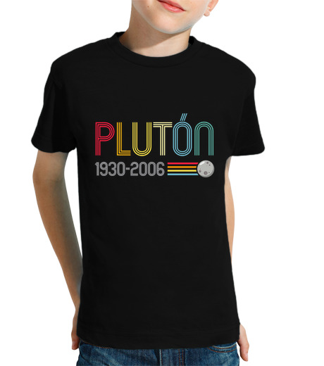 Tee Shirt Pour Enfant Manche Courte planète pluton vintage