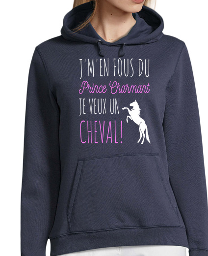 Sweat-shirt À Capuche Pour Femme cheval équitation humour femme