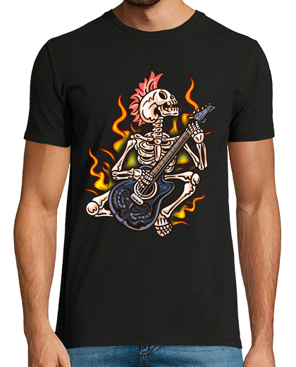 Image of skeleton guitarist skull music guitar rock and roll punk
