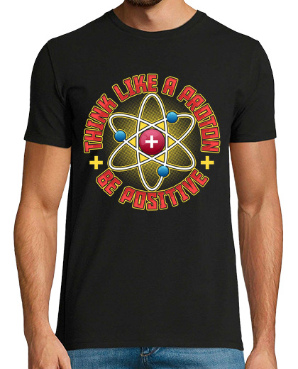 Image of atom think like a proton be positive motivational phrase science