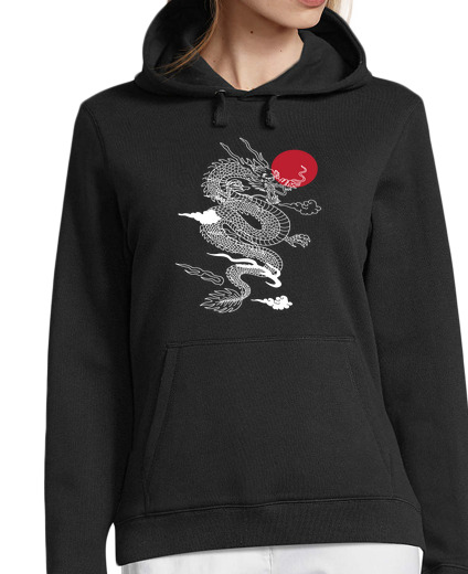 Sweat-shirt À Capuche Pour Femme dragon japonais asie fantaisie