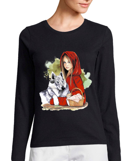 Image of woman, manga , red riding hood and the wolf