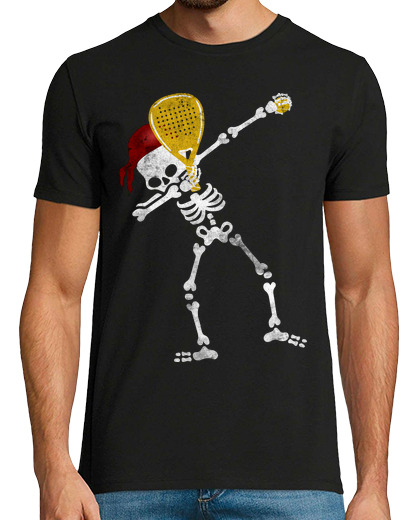 Image of padel dabbing skeleton