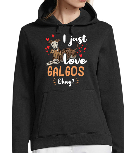 Sweat-shirt À Capuche Pour Femme chien galgo espanol avec animal en pelu