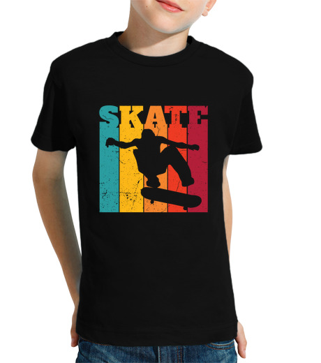 T-shirt bambino manica corta skateboarder skateboarder skateboarder