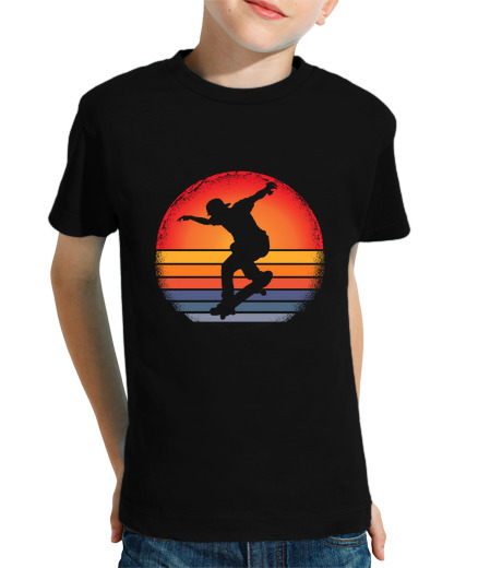 T-shirt bambino manica corta skateboarder skateboarder skateboarder