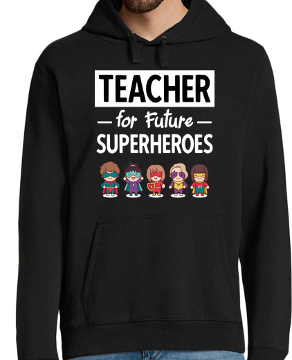 Sweat-shirt À Capuche Pour Homme enseignant super-héros éducation des en