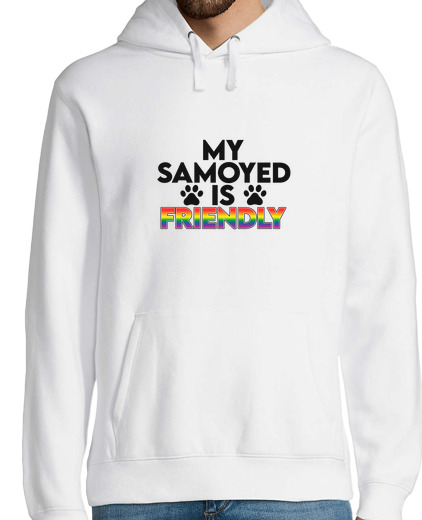 Sweat-shirt À Capuche Pour Homme mon samoyède est un propriétaire gay lg