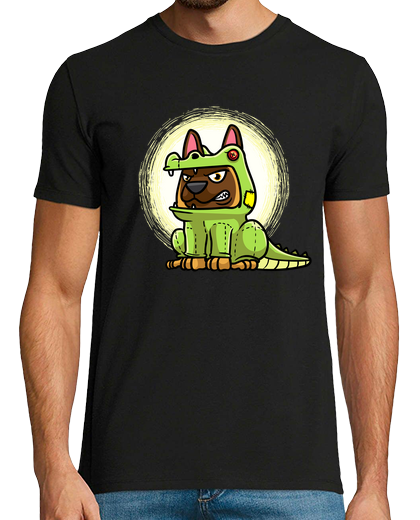 Image of malinois dog in alligator costume