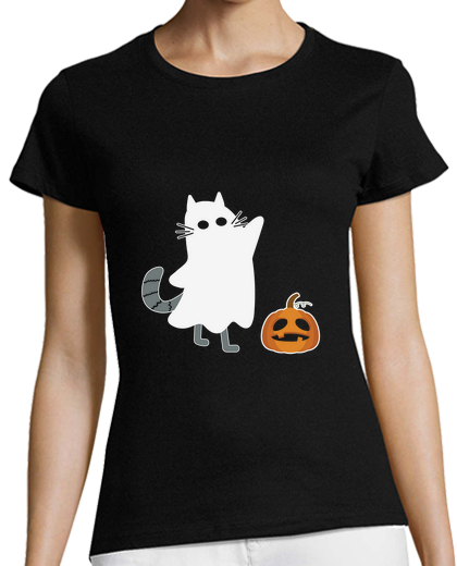 Image of bhost cat pumpkin boo funny halloween