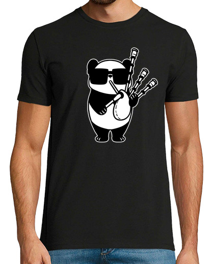 Image of bagpipes scotland panda with bag pipes