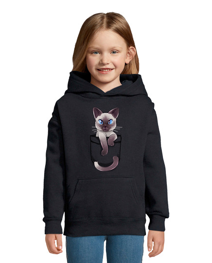 Sweat À Capuche Pour Enfant chat siamois mignon