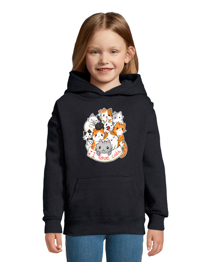 Sweat À Capuche Pour Enfant j39adore les chats - t- shirt mignon ch