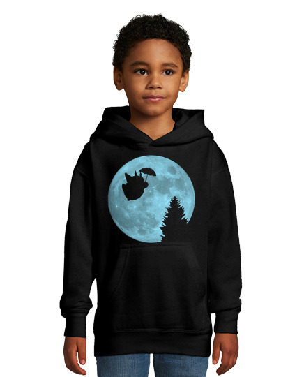 Sweat À Capuche Pour Enfant totoro vol and o sous la lune