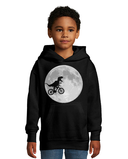 Sweat À Capuche Pour Enfant vélo de dinosaure et lune