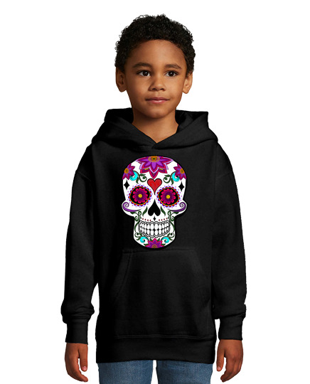 Sweat À Capuche Pour Enfant crâne floral