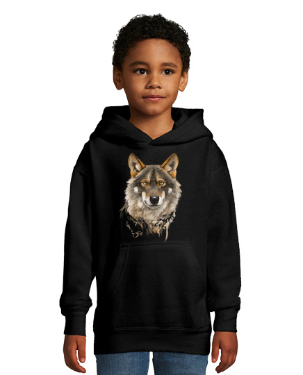 Sweat À Capuche Pour Enfant portrait de loup ibérique 1