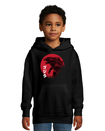 Sweat À Capuche Pour Enfant soleil rouge kaiju