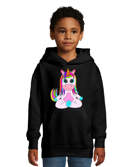 Sweat À Capuche Pour Enfant licorne de yoga namaste